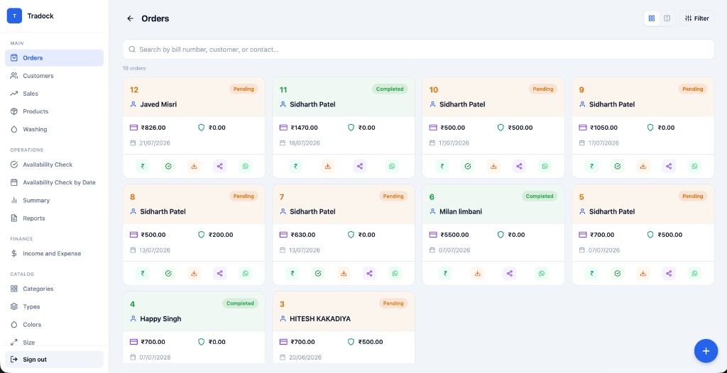 Web Dashboard screen 2